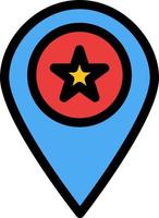 Star Location Map Marker Pin  Flat Color Icon Vector icon banner Template