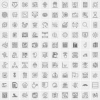 Pack of 100 Universal Line Icons for Mobile and Web vector