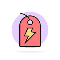 Tag Sign Power Energy Abstract Circle Background Flat color Icon vector