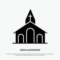 Church Celebration Christian Cross Easter solid Glyph Icon vector