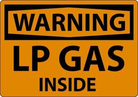 señal de advertencia de gas lp en el interior sobre fondo blanco vector