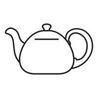 ceramic teapot icon, outline style vector