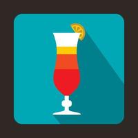 Colorful cocktail icon in flat style vector