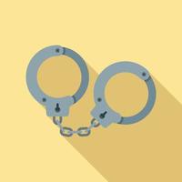 Handcuffs icon, flat style vector