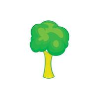 icono de árbol verde, estilo de dibujos animados vector