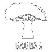 icono de baobab, estilo de contorno. vector