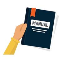 User manual icon, flat style vector