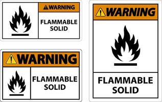 Warning Hazardous Signs Flammable Solid On White Background vector