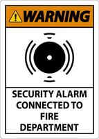 señal de alarma de seguridad alarma de seguridad conectada al departamento de bomberos vector