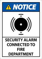 Security Alarm Sign Security Alarm Connected To Fire Department vector