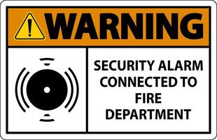 Security Alarm Sign Security Alarm Connected To Fire Department vector