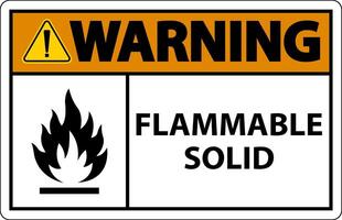 Warning Hazardous Signs Flammable Solid On White Background vector