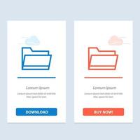 Folder Open Data Storage  Blue and Red Download and Buy Now web Widget Card Template vector