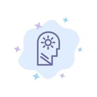 Brain Control Mind Setting Blue Icon on Abstract Cloud Background vector