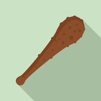 Stone age baton icon, flat style vector