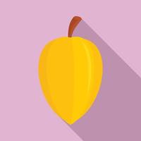 icono de carambola fresca, tipo plano vector