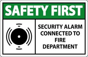 Security Alarm Sign Security Alarm Connected To Fire Department vector