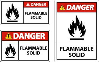 Danger Hazardous Signs Flammable Solid On White Background vector