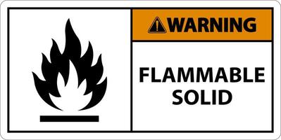 Warning Hazardous Signs Flammable Solid On White Background vector