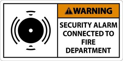 Security Alarm Sign Security Alarm Connected To Fire Department vector