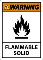 Warning Hazardous Signs Flammable Solid On White Background vector