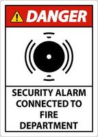 Security Alarm Sign Security Alarm Connected To Fire Department vector