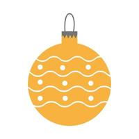 Ball with pattern in form of Christmas toy. Vector isolated image for holiday Christmas design