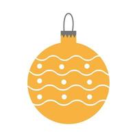 Ball with pattern in form of Christmas toy. Vector isolated image for holiday Christmas design