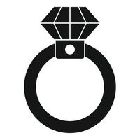 Diamond ring icon, simple style vector