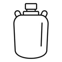 Gold water flask icon, outline style vector