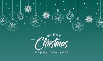 Merry Christmas wallpaper background with snowflakes and christmas tree vector