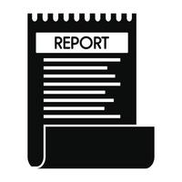 Bill paper report icon, simple style vector