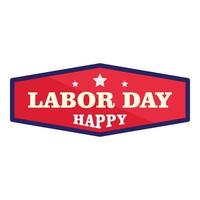 Badge labor day logo icon, flat style vector