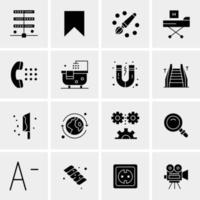 16 iconos de negocios universales vector ilustración de icono creativo para usar en proyectos relacionados con la web y dispositivos móviles