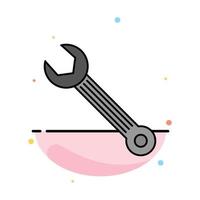 Wrench Adjustable Building Construction Repair Abstract Flat Color Icon Template vector