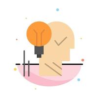 Creative Brain Idea Light bulb Mind Personal Power Success Abstract Flat Color Icon Template vector