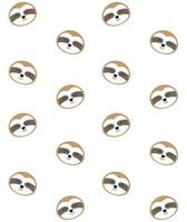 Vector seamless pattern of sloth face