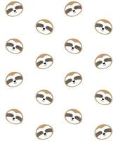 Vector seamless pattern of sloth face