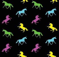Vector seamless pattern of unicorn silhouette