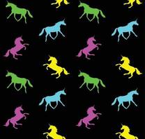 Vector seamless pattern of unicorn silhouette