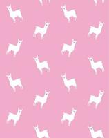 Vector seamless pattern of white hand drawn llama