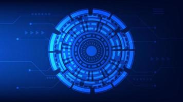 futuristic innovation technology background concept. virtual glowing blue light Hi tech HUD screen vector