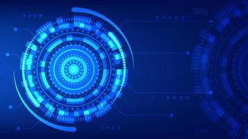 futuristic innovation technology background concept. virtual glowing blue light Hi tech HUD screen vector
