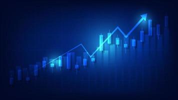 Economy situation and finance background concept. financial business statistics with candlestick chart show stock market vector