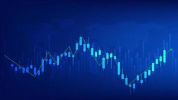 Economy and finance background. financial business statistics with candlesticks and bar chart vector