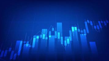 Economy and finance background. financial business statistics with candlesticks and bar chart vector