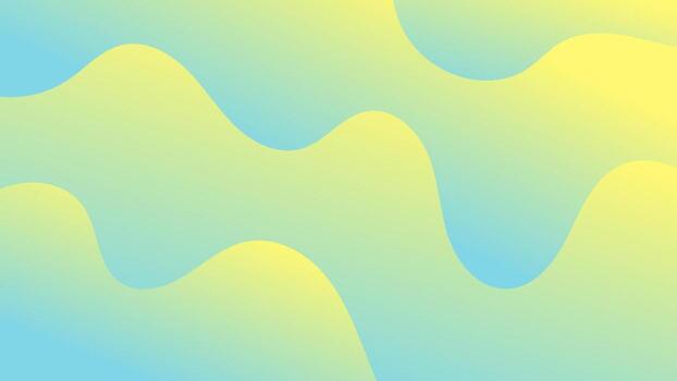 abstract modern dynamic wave shape background with green and yellow gradient color background vector
