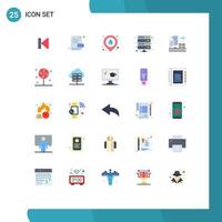 User Interface Pack of 25 Basic Flat Colors of vpn server document database location Editable Vector Design Elements