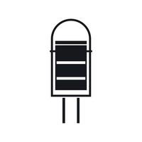 Trash can icon, simple style vector