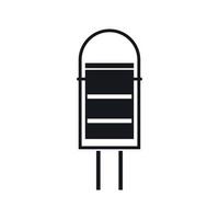 Trash can icon, simple style vector